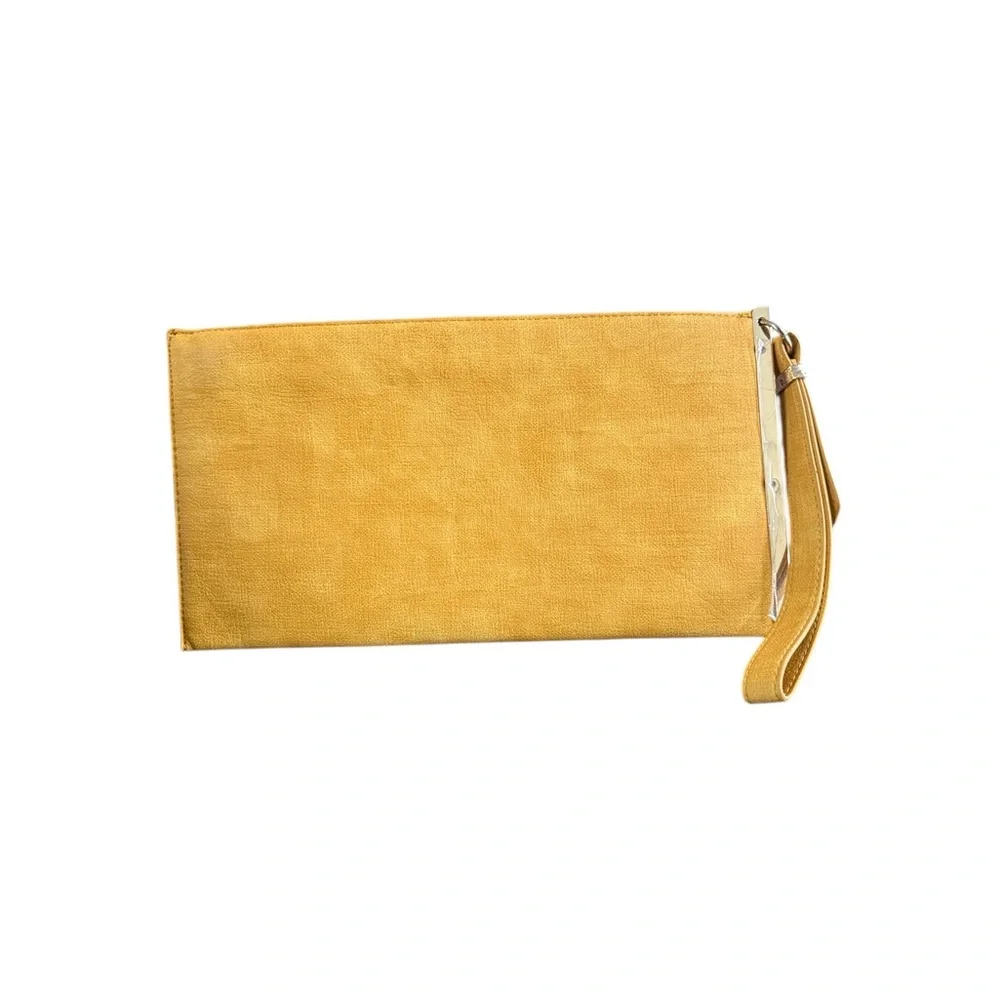 Ashley Stewart Floral Embroidered Faux Leather Clutch